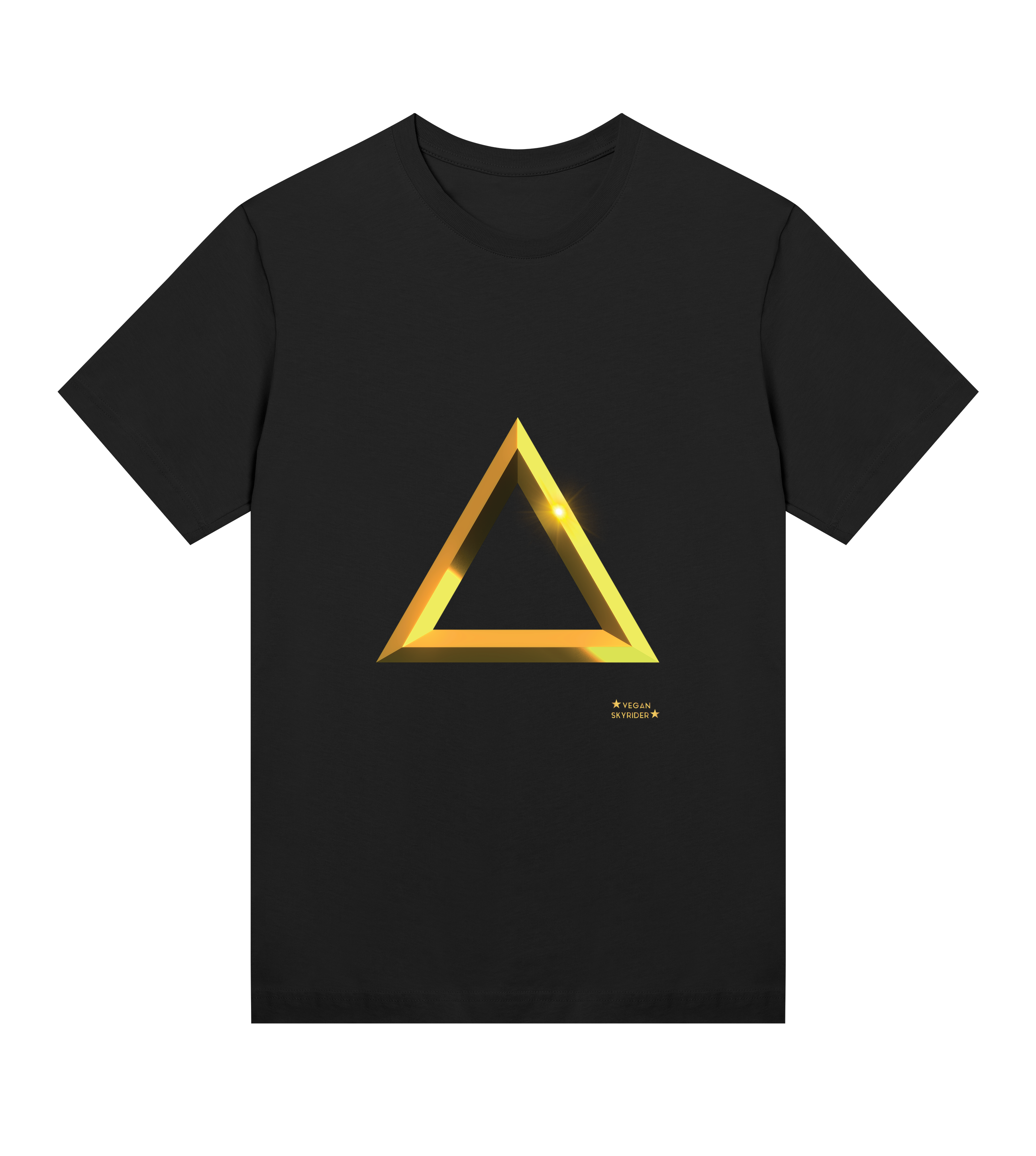 black-organic-womens-t-shirt-with-golden-triangle
