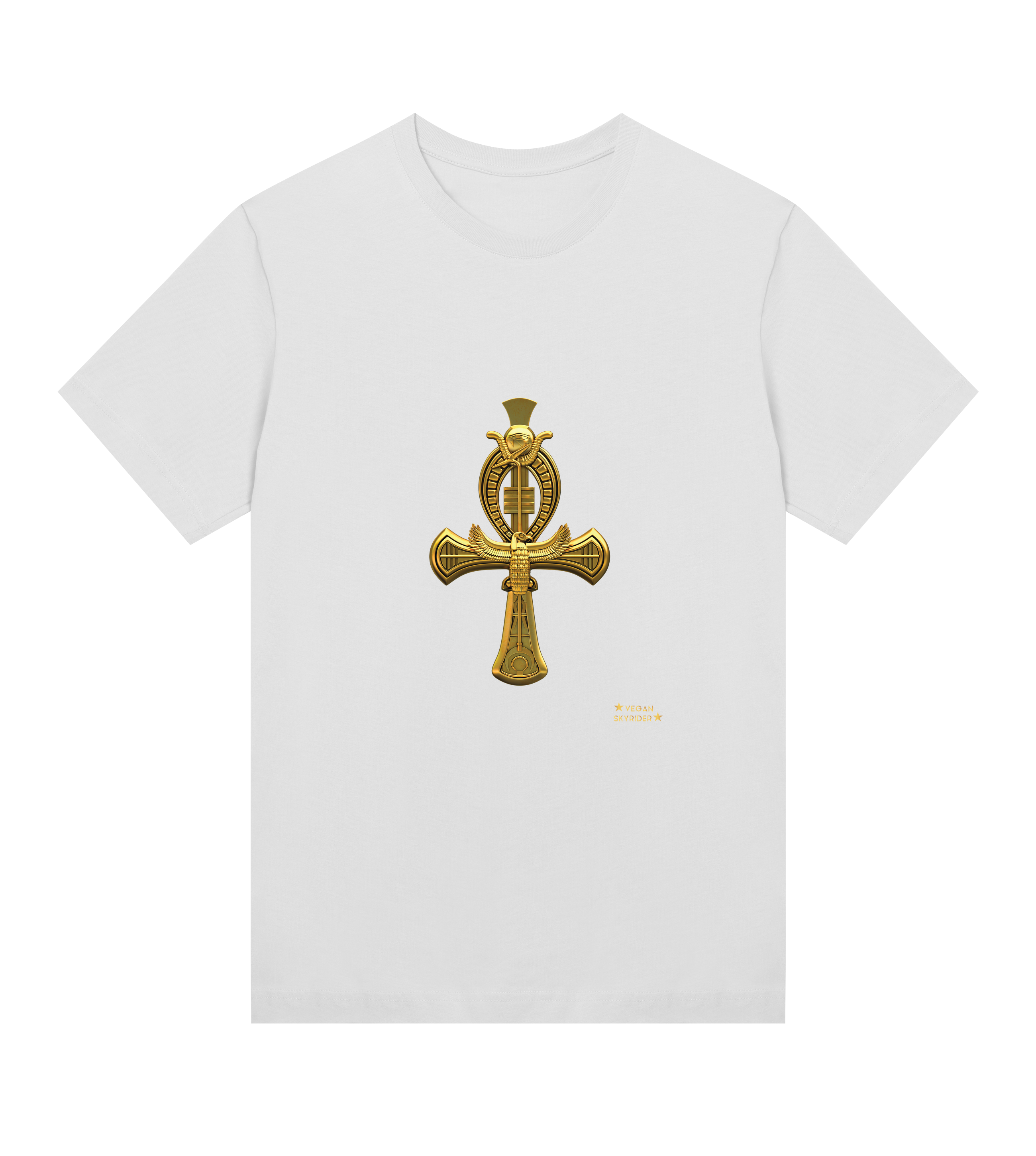 white-womens-t.-shirt-with-ankh-cross-symbole-vegan-skyrider